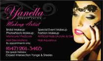 Yannella Makeup Artist Business Cards